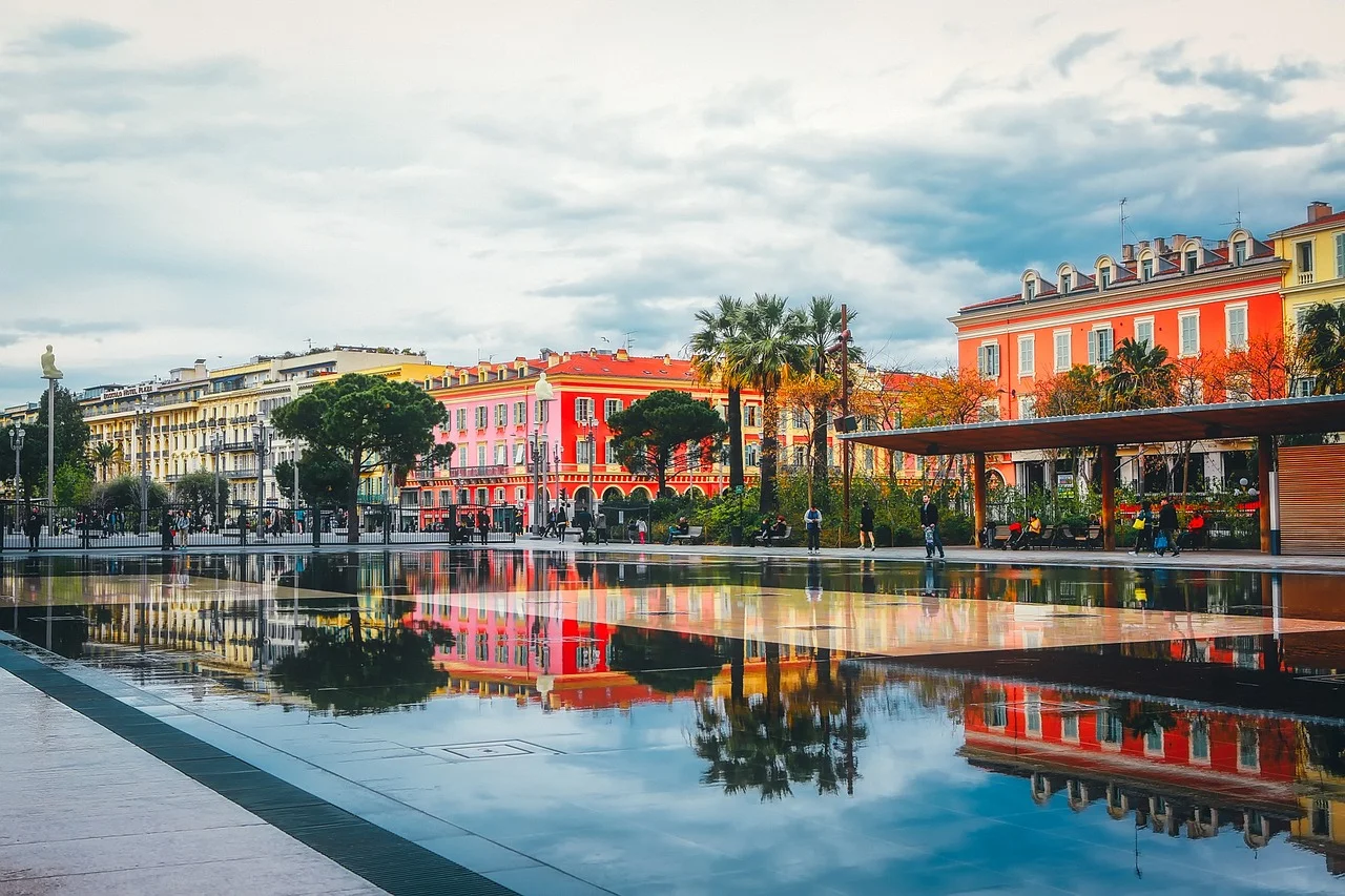 Nice, France - Promenade des Anglais and Mediterranean coastline