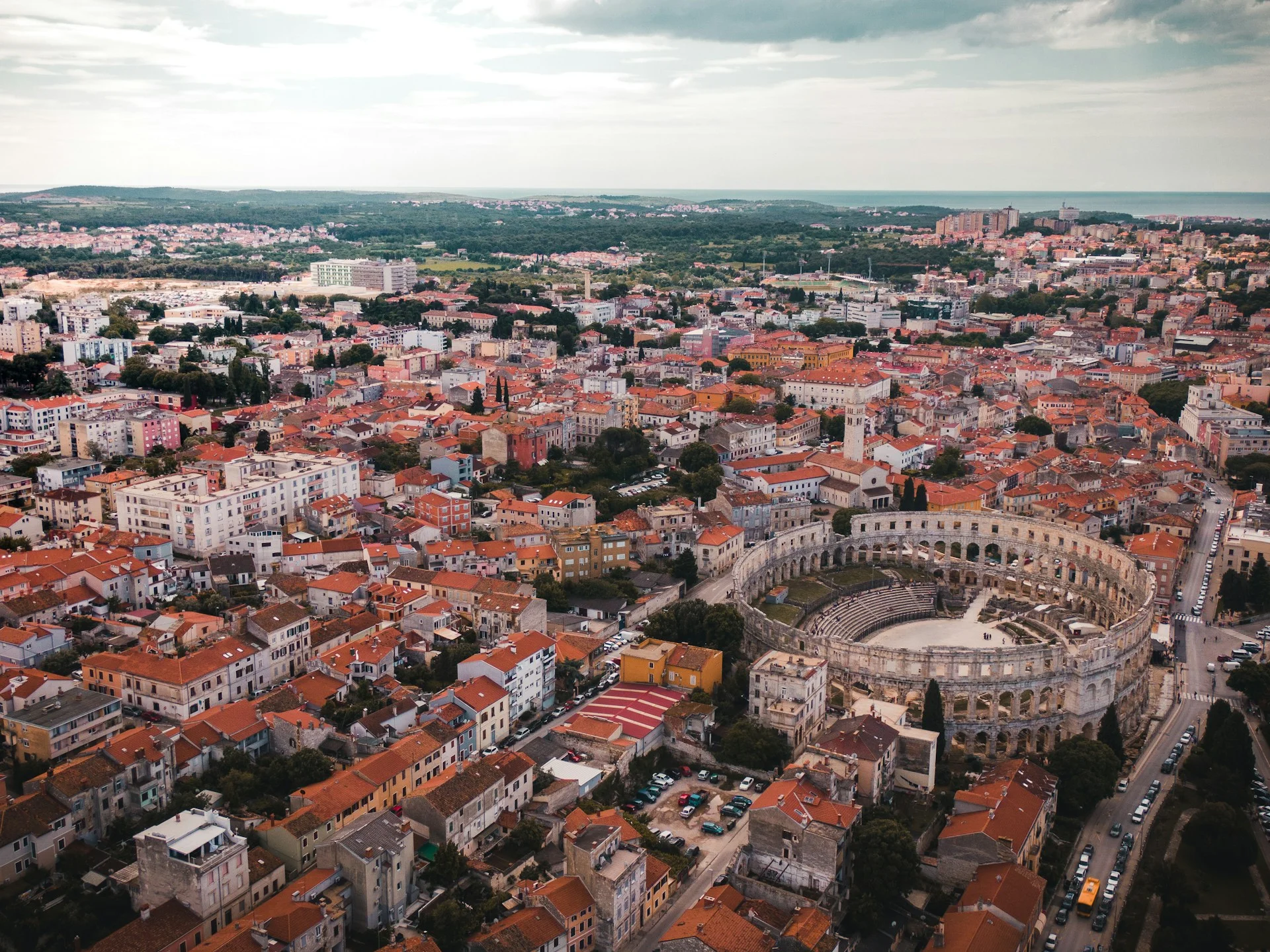 Pula, Croatia - Roman Arena and Old Town streets